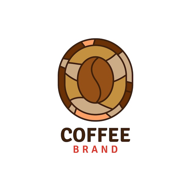 Vintage coffe bean brand premium logo vector