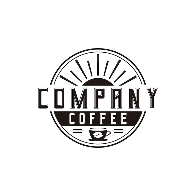 Vintage coffee shop logo design template