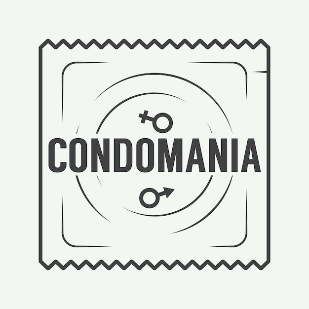 Vintage condoms or sex labels, logo, badge and design elements. Vector illustration, eps 10