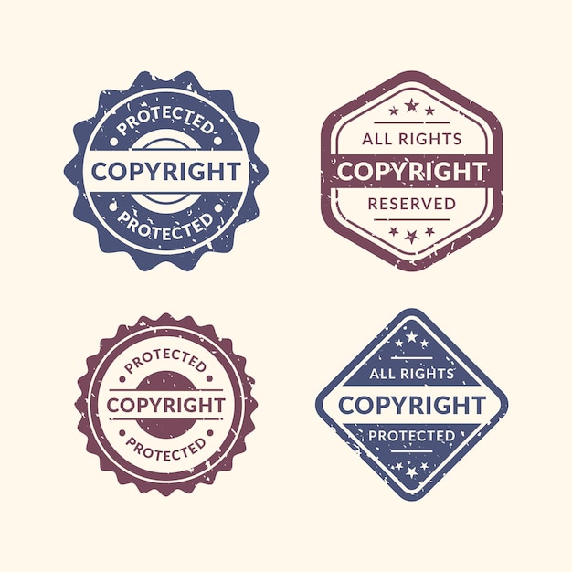 Vintage copyright stamps set