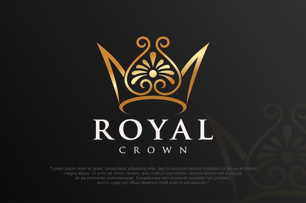 Vector vintage crown logo royal king queen abstract logo design vector template