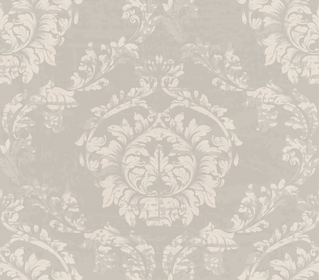 Vector vintage damask pattern, baroque royal background