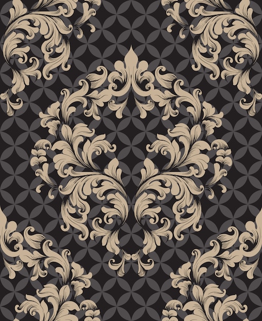 Vector vintage damask seamless pattern