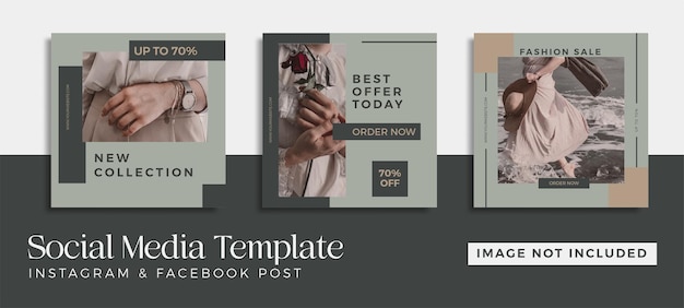 Vintage dark fashion sale social media post templates