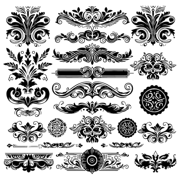 Vintage decorative border elements collections