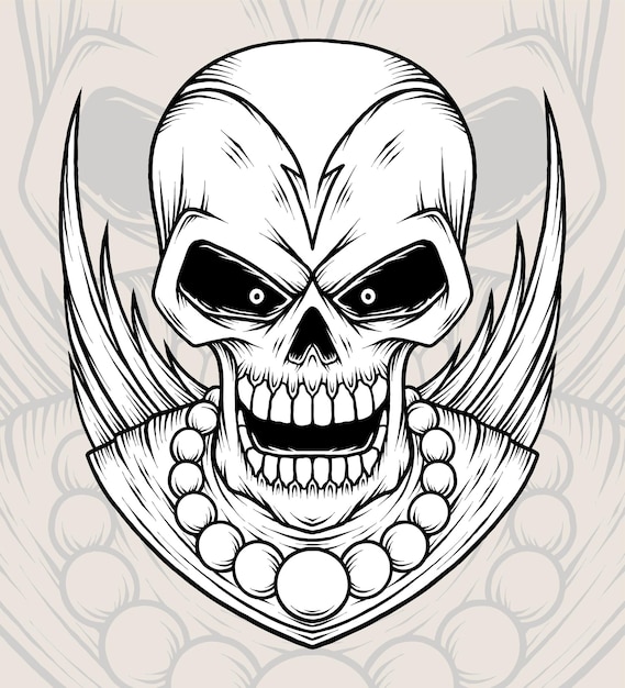 Vintage Demon Skull Vector