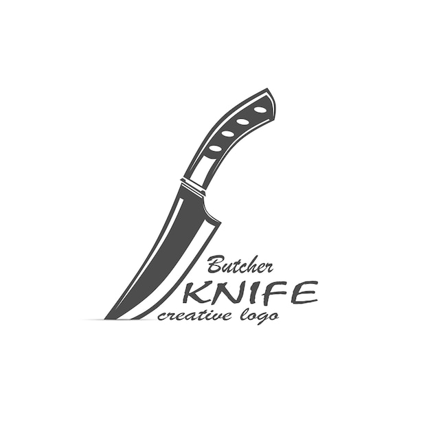 vintage design elements butcher knife logo,