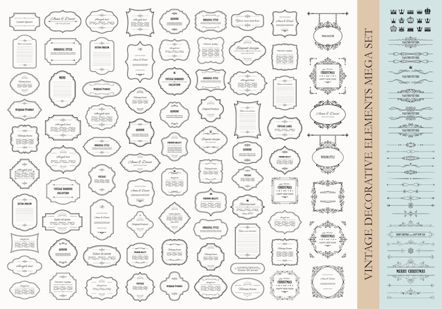 Vintage design elements set.