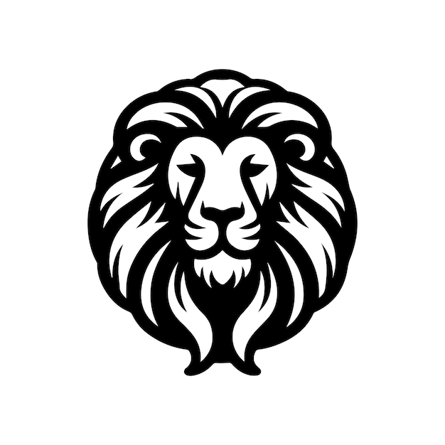 vintage design vector lion head black and white