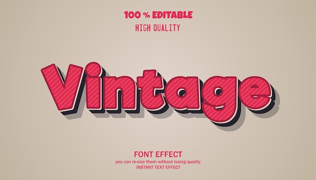 Vintage editable font effect