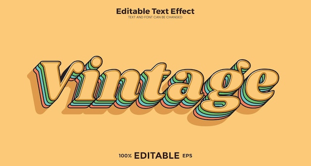 Vintage editable text effect in modern trend style