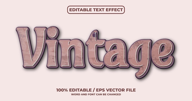 Vintage editable text effect style