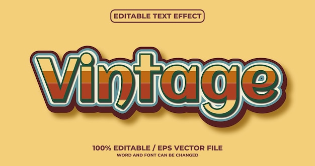 Vintage editable text effect