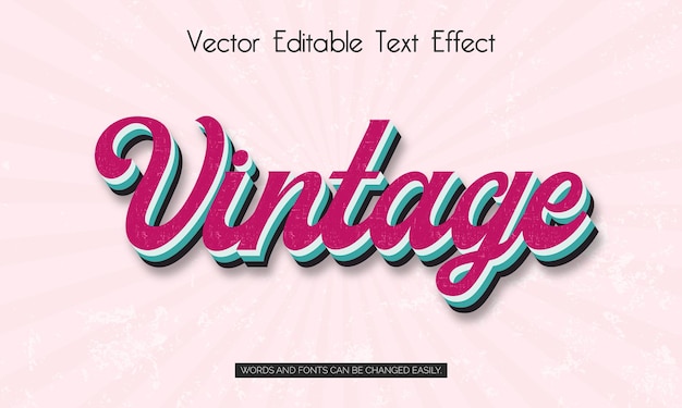 Vintage editable text style effect