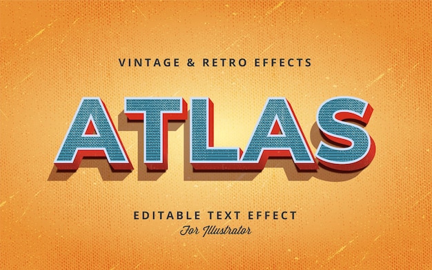 Vintage Editable Vector Text Effect for Illustrator