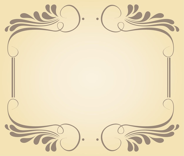 Vintage Elegant Swirl Frame Vector Design 4