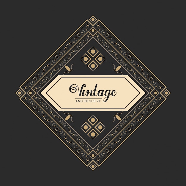 Vintage and exclusive luxury legant badge dark background 