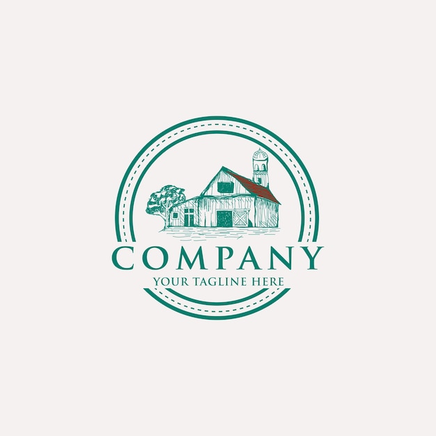 vintage farmhouse logo vector