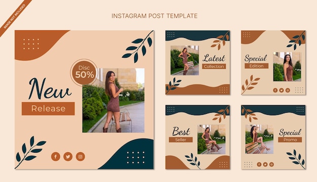 Vintage fashion instagram posts collection