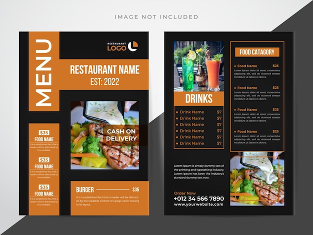 vintage fast food restaurant menu design template