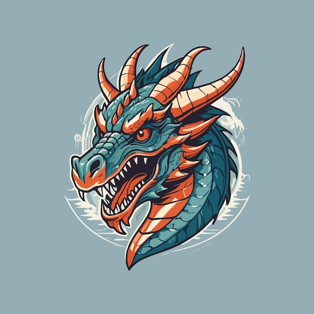 Vintage Fiery Dragon Head