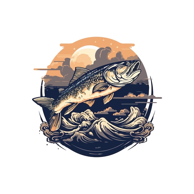 vintage fish tshirt design