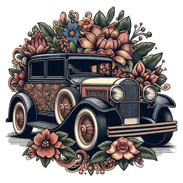 Vintage floral car