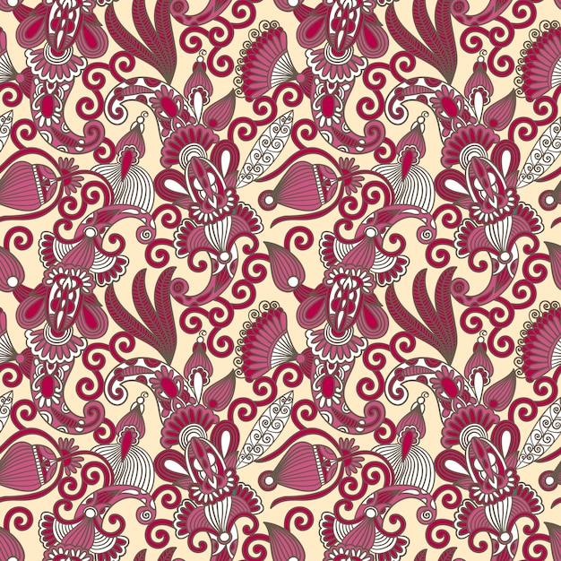 Vintage floral seamless paisley pattern