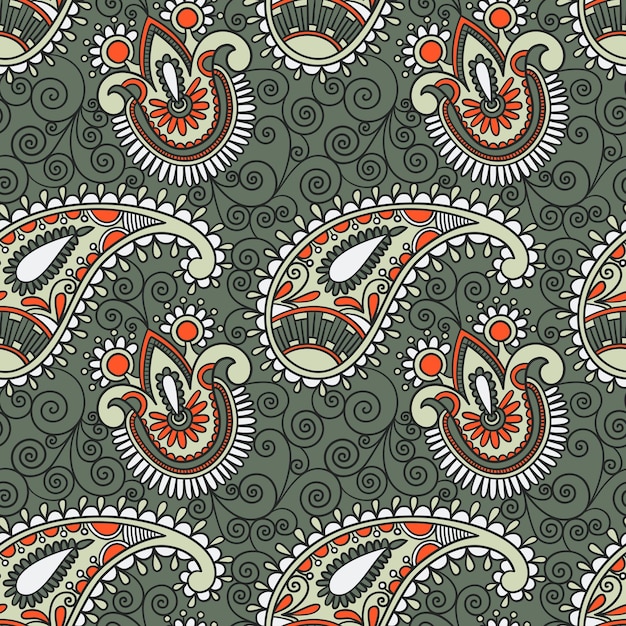 Vintage floral seamless paisley pattern