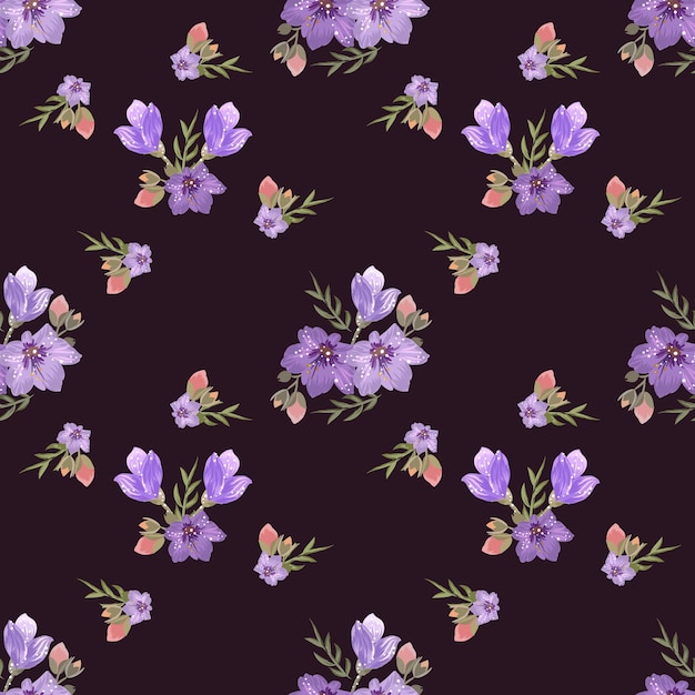 Vintage floral seamless pattern with campanula flowers for textile wallpaper scrapbooking