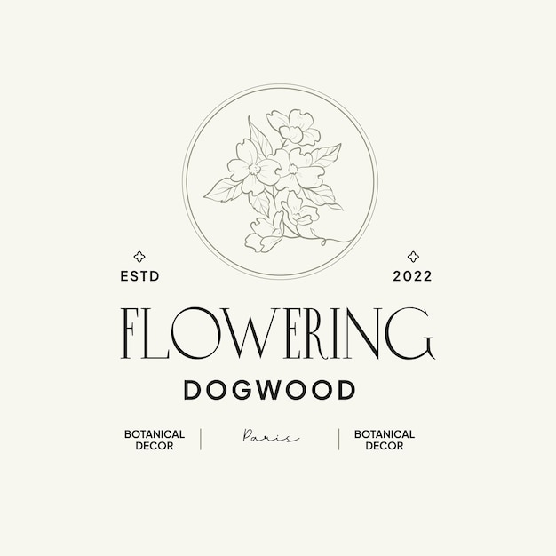 Vintage Flower logo template illustration for branding