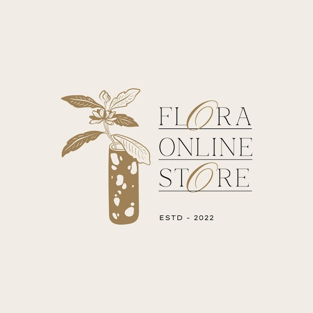 Vintage Flower logo template illustration for branding