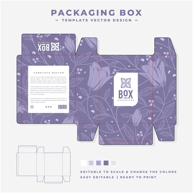 Vector vintage flower packaging box design 81