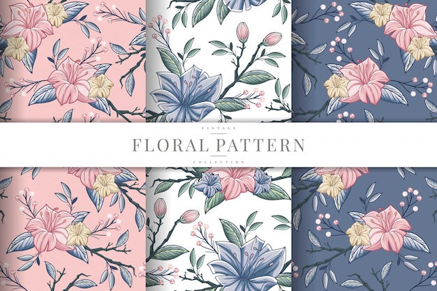 vintage flower pattern collection