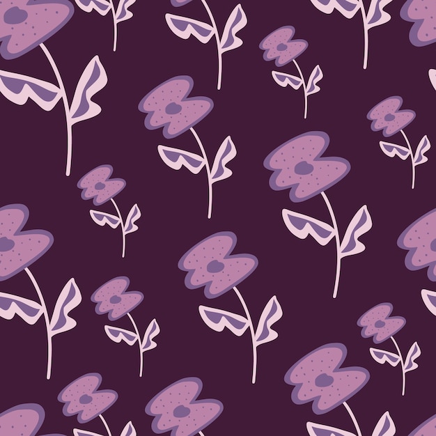 Vintage flower seamless pattern Stylized elegant botanical illustration