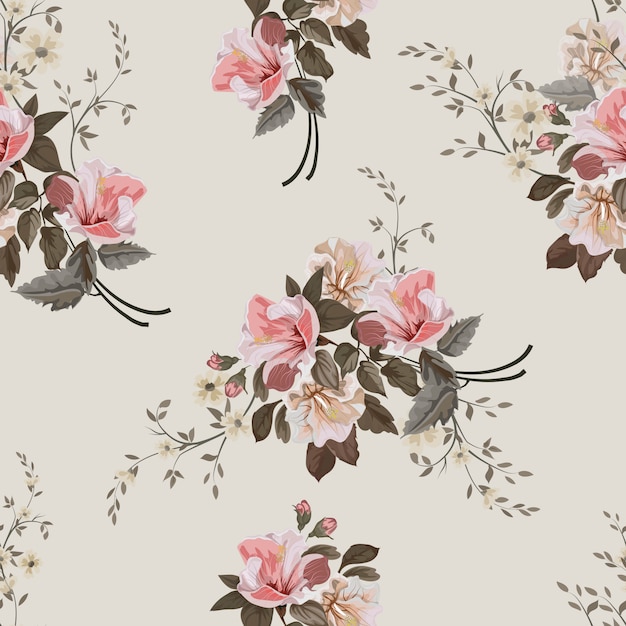 Vintage flower seamless pattern. 