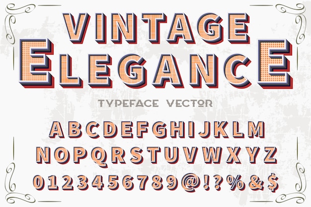 vintage font alphabetical graphic style elegance