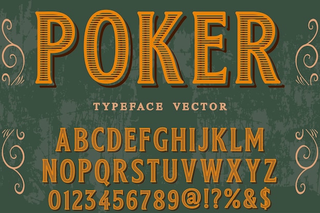 vintage font graphic style poker