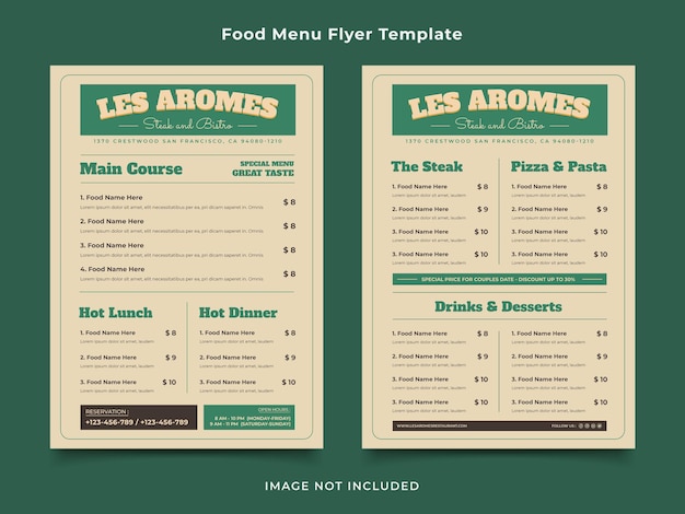 Vintage Food Menu Flyer Template