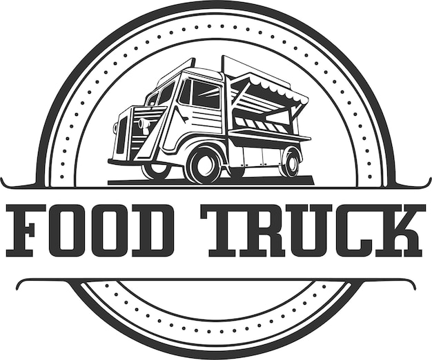 Vintage food truck logo design