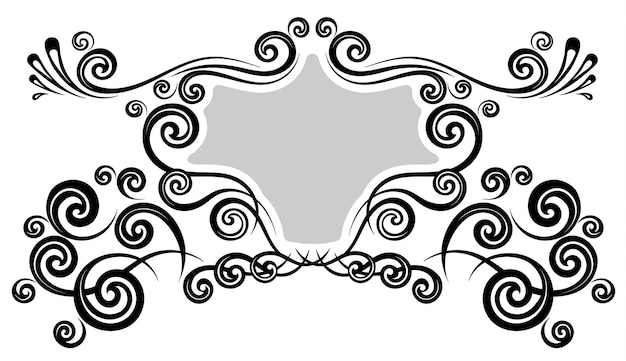 Vintage frame border for monogram floral ornament