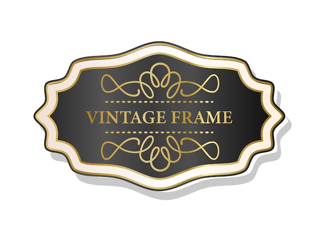 Vintage frame dark gold