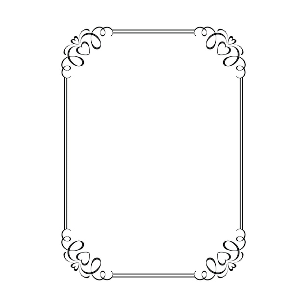 Vintage frame Wedding calligraphic rectangular frame