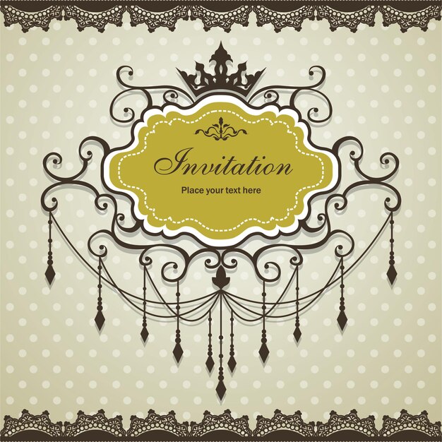 Vector vintage frame with crown