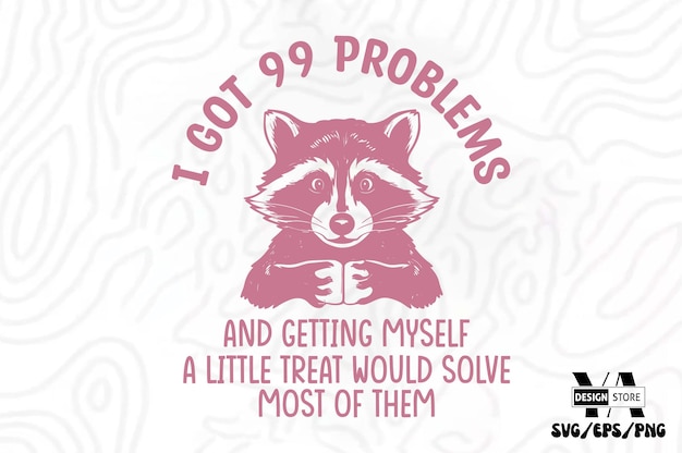 Vintage Funny Sarcastic Raccoon SVG Design