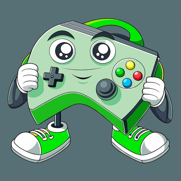 Vector vintage gamer controll xbox vector illustration cartoon