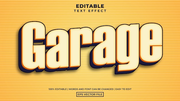 Vintage garage editable text effect template