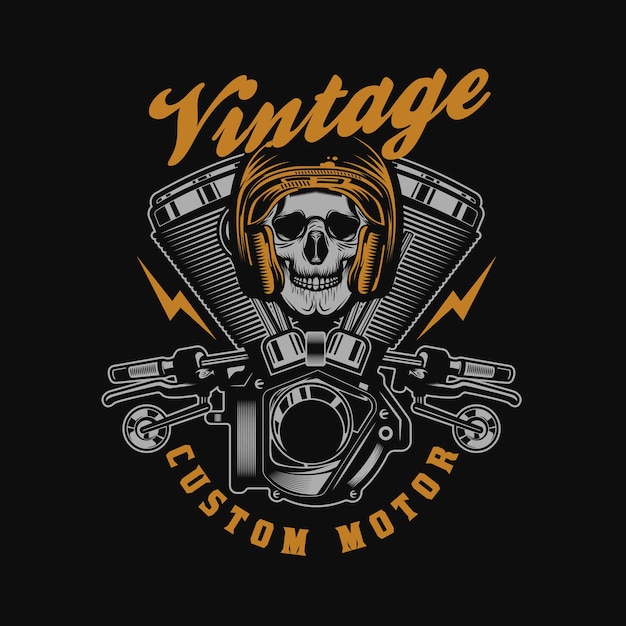 Vintage Garage Motorcycle engine Badge emblem