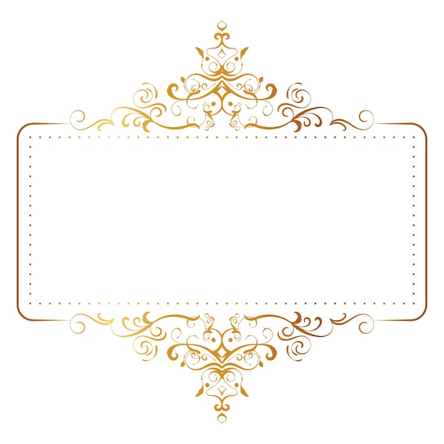 Vintage Gold Border Frame with Retro Ornament