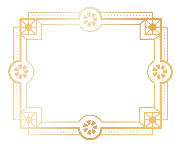 Vintage golden line border Art deco frame